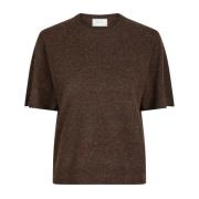 Bruin Melange Gebreide Top Neo Noir , Brown , Dames