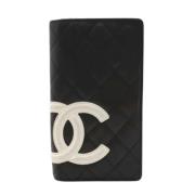 Pre-owned Leather wallets Chanel Vintage , Black , Dames