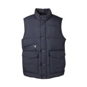 Blauwe Aleutian Vest met Rits en Drukknoopsluiting Woolrich , Blue , H...