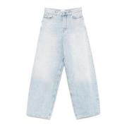 Wijde Pijp Jeans met Voorknoop Haikure , Blue , Dames