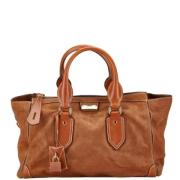 Pre-owned Leather handbags Burberry Vintage , Brown , Dames