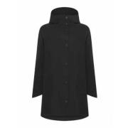 Zwarte waterafstotende parka met capuchon RRD , Black , Dames