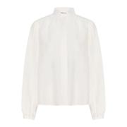 Stijlvolle witte blouse met opstaande kraag Karen by Simonsen , White ...