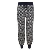 Korte Navy Crème Gebreide Broek Valentino Garavani , Blue , Dames