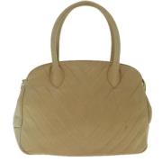 Pre-owned Leather chanel-bags Chanel Vintage , Beige , Dames