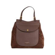 Bruine Leren Schoudertas Marlene Gianni Chiarini , Brown , Dames