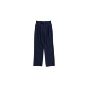 Navy Blue Jacquard Straight-Leg Broek Marine Serre , Blue , Heren