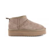 Suede Winter Platform Laars Colors of California , Brown , Dames