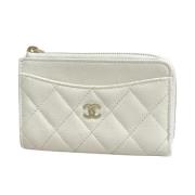 Pre-owned Leather wallets Chanel Vintage , White , Dames