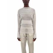 Off-White Openwerk Wol Gebreide Dinge Rick Owens , White , Dames