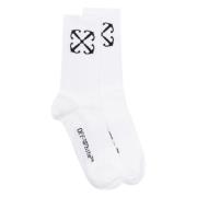 Arrow Mid Socks Wit Zwart Off White , White , Heren