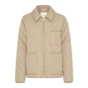 Gewatteerde Desert Taupe Jas met Zakken Part Two , Beige , Dames