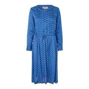 Charmante Polka Dot Midi Jurk Lollys Laundry , Blue , Dames