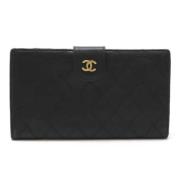 Pre-owned Leather wallets Chanel Vintage , Black , Dames