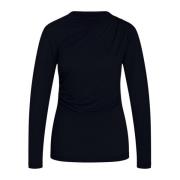 Gedrapeerde Zwarte Blousetop Bruuns Bazaar , Black , Dames