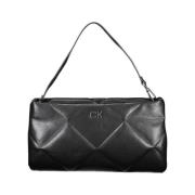 Zwarte Polyester Handtas met Applicatie Calvin Klein , Black , Dames