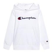 Witte geborduurde logo hoodie Champion , White , Dames