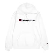 Witte Geborduurde Logo Hoodie Champion , White , Heren