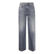 Wijde Pijp Vijf Zakken Jeans Diesel , Blue , Dames