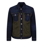 Puffer Denim Jack in Navy Green Dsquared2 , Blue , Heren