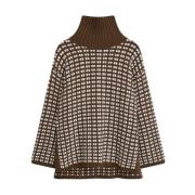 Chunky Gebreide Hoge Hals Jumper Joseph , Brown , Dames