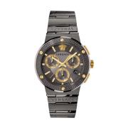 Horloge Greca Logo Chrono Vez900521 Versace , Black , Heren