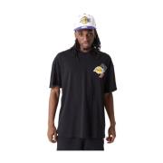 Zwarte Lakers Arch Logo T-shirt New Era , Black , Heren