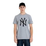 Yankees Team Logo Grijs Tee New Era , Gray , Heren