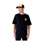 Zwart Grafisch T-shirt New Era , Black , Heren