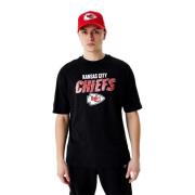 Zwarte Chiefs Script Grafische Tee New Era , Black , Heren