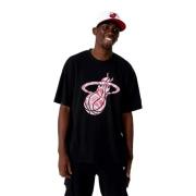 Zwarte NBA Infill Logo Tee New Era , Black , Heren