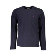 Blauw Katoenen Longsleeve T-shirt Napapijri , Blue , Heren