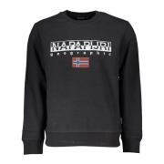 Zwarte Sweatshirt met Print en Lange Mouwen Napapijri , Black , Heren