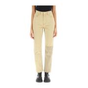 Patchwork Beige Jeans voor vrouwen Ganni , Beige , Dames