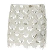 Witte Mini Rok met Pailletten Rotate Birger Christensen , White , Dame...