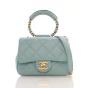 Pre-owned Leather handbags Chanel Vintage , Blue , Dames