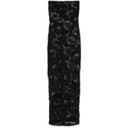 Bloemen Mesh Tube Jurk in Zwart Rotate Birger Christensen , Black , Da...