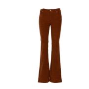 Fluweel Flare Jeans PT Torino , Brown , Dames