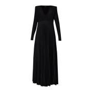 Zwarte V-hals ceremoniejurk met lurex Liu Jo , Black , Dames