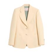 Gele Blazer in Crepe Couture Valentino Garavani , Yellow , Dames