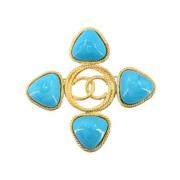 Pre-owned Metal brooches Chanel Vintage , Blue , Dames