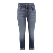 Skinny Denim Broek met Omgeslagen Manchetten 7 For All Mankind , Blue ...