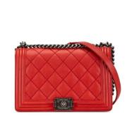 Pre-owned Leather chanel-bags Chanel Vintage , Red , Dames