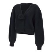 Zwarte Wollen Alpaca Cardigan V-Hals Rotate Birger Christensen , Black...