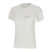 Wit Katoenen T-shirt met Logo Victoria Beckham , White , Dames