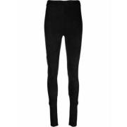 Zwarte Suède Leren Leggings Flexibiliteit Comfort Isabel Benenato , Bl...