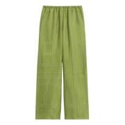 Zijden Monogram PJ Broek TotêMe , Green , Dames