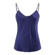 Blauwe Satijnen Mouwloze Top Max Mara Studio , Blue , Dames