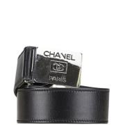 Pre-owned Leather belts Chanel Vintage , Black , Dames