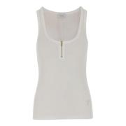 Logo Gebreide Top met Ritssluiting Patou , White , Dames